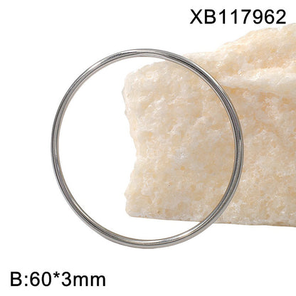 Cross-Border Round Simple Bracelet Titanium Steel Non-Fading Jewelry Light Luxury High-End Coil Bracelet Stainless Steel Jewelry