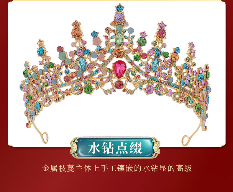 Cross Border Birthday Hair Accessories Party Headband Bridal Crown Headwear Alloy Rhinestone Headband Wedding Hot Crown Jewelry