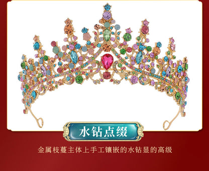 Cross Border Birthday Hair Accessories Party Headband Bridal Crown Headwear Alloy Rhinestone Headband Wedding Hot Crown Jewelry