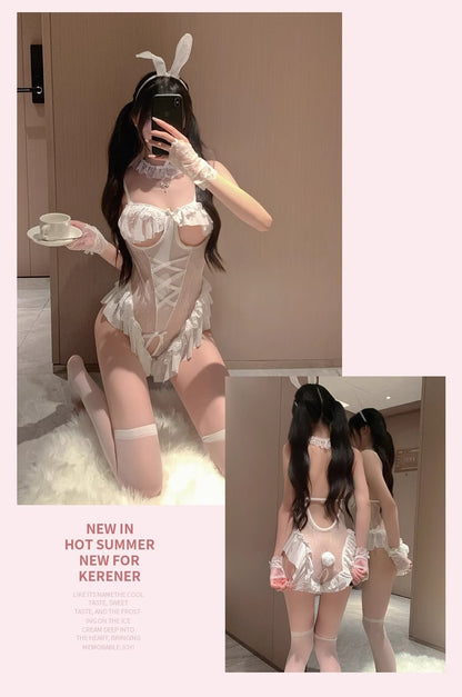 Small Chest Sex Lingerie Sexy Non-take-off Bunny Cute Pure Desire qqny2025 New Flirting Uniform Tempting Dress