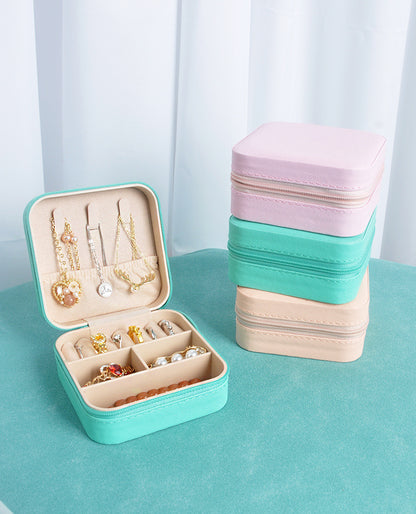 Cross-border jewelry box travel portable earring necklace ring box jewelry storage box in stock wholesale