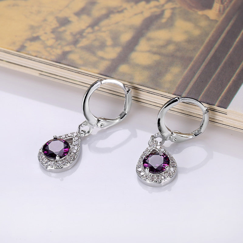 Cross-border ins trendy line jewelry suit angel tears water drop necklace earrings literary female zircon jewelry suit