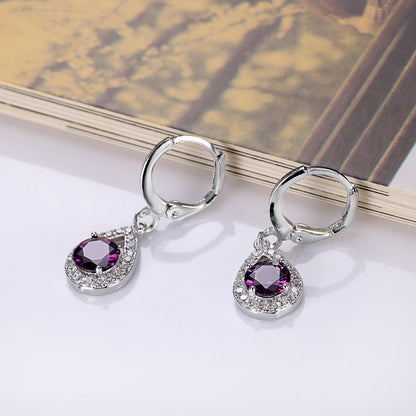 Cross-border ins trendy line jewelry suit angel tears water drop necklace earrings literary female zircon jewelry suit