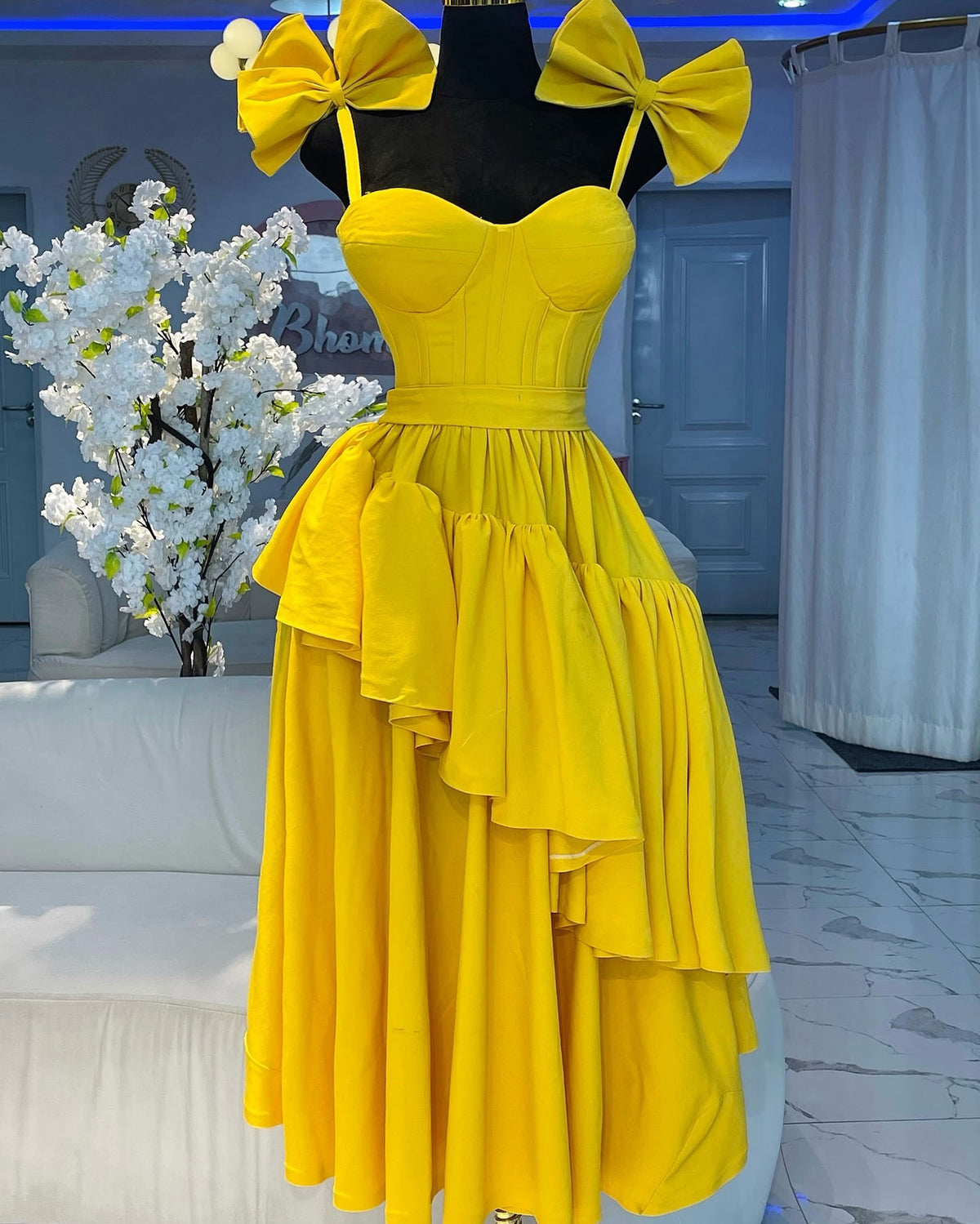 Cross-border source fashion waist sling strap bow sexy dress African women's clothing