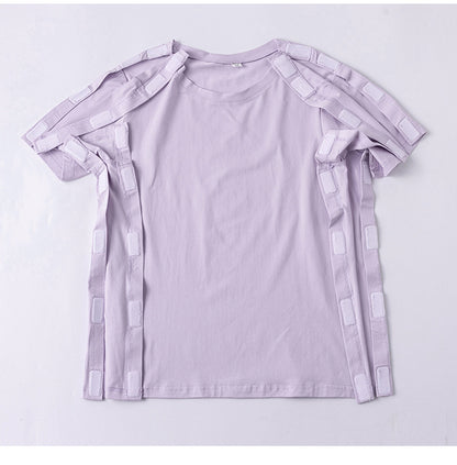 Summer patient care clothing easy to put on and take off hospital gown short sleeve cotton middle-aged and elderly medical clothing fracture clothing wholesale