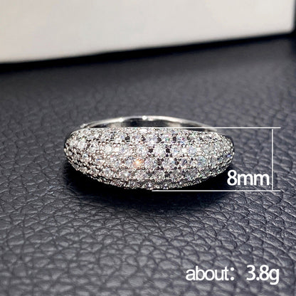 European and American Light Luxury Full Zirconia Ring for Women, High-End Dinner Hand Jewelry, Versatile, Exquisite and Fashionable Jewelry