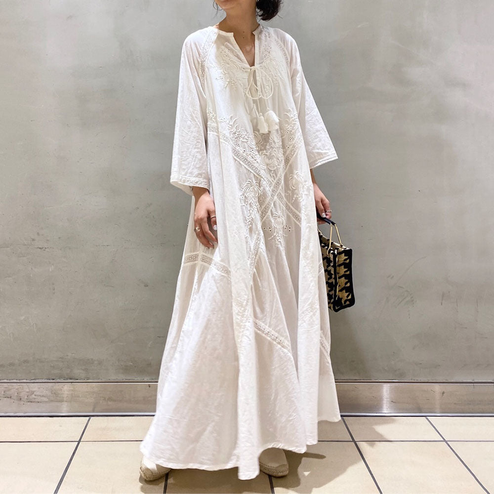 In Stock! Vintage Style A-Line Skirt for Women, 2026 Summer New Japanese Style Ladylike Loose Lace-Up Dress for Women