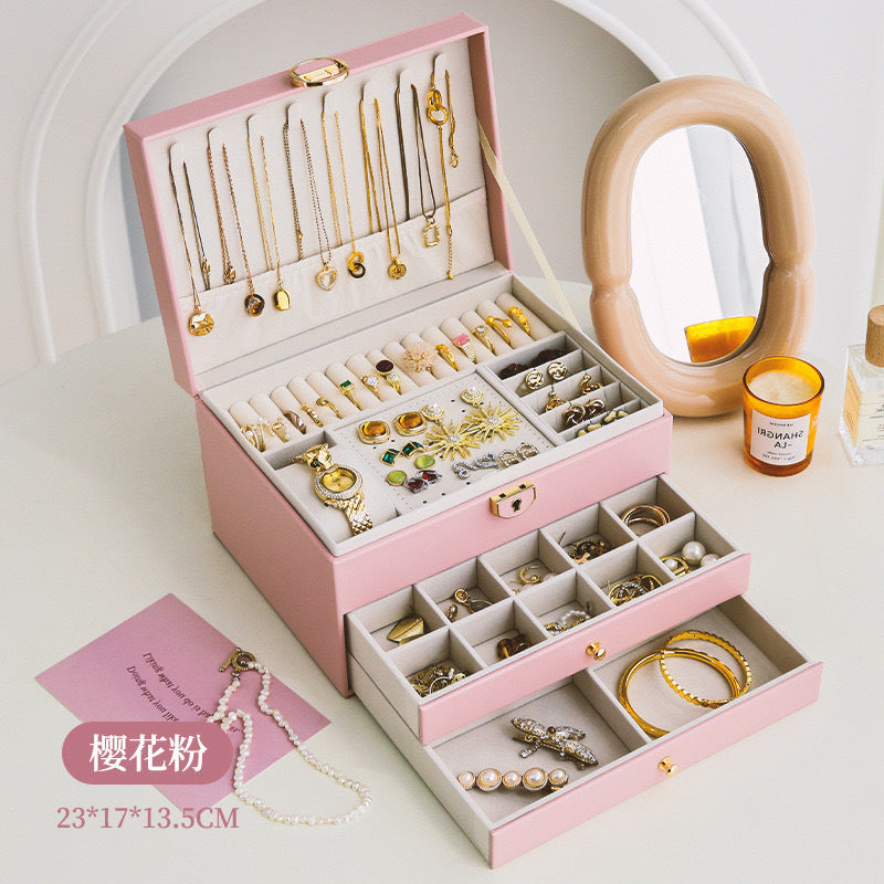 Jewelry Storage Box, Exquisite Necklace, Earrings, Gold Hand Jewelry, Earrings, Jewelry Box, Large Capacity, 2025 Model Drawer