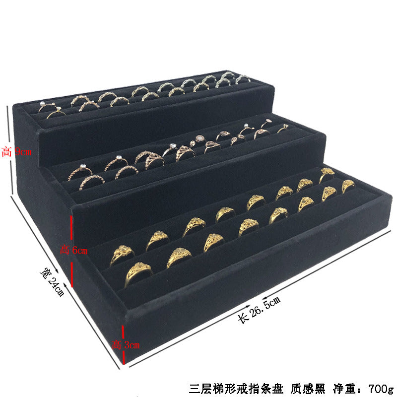 Ice Flower Velvet Jewelry Box Display Plate Ring Bracelet Trapezoidal Jewelry Display Stand Gold and Silver Jewelry Props