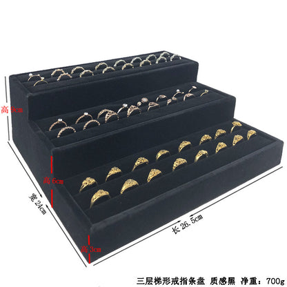 Ice Flower Velvet Jewelry Box Display Plate Ring Bracelet Trapezoidal Jewelry Display Stand Gold and Silver Jewelry Props