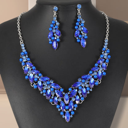 European and American Cross-Border Necklace, Earrings, Jewelry Set, Bridal Banquet Dress Accessories, Fashionable Women's Jewelry, Light Luxury Style