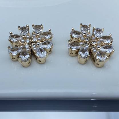 Heart-Shaped Inlaid Shell Pearl DIY Jewelry Accessories, Crystal Zircon Inlaid Bead Accessories, Pendant Spacer Beads