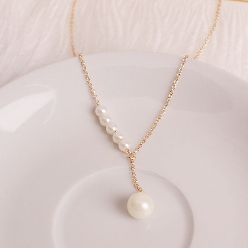Sweet personality simple natural Joker imitation pearl necklace pearl necklace ladies necklace jewelry wholesale supply