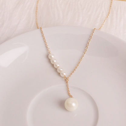 Sweet personality simple natural Joker imitation pearl necklace pearl necklace ladies necklace jewelry wholesale supply