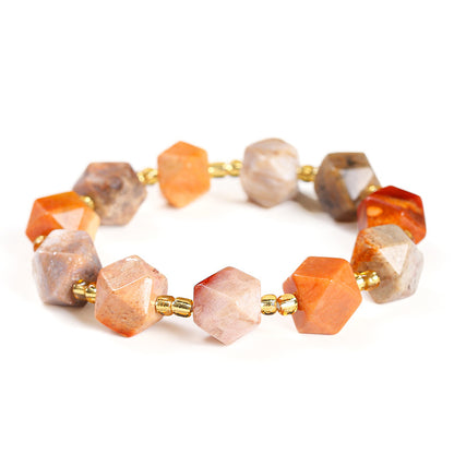 Jingdong Jewelry Natural Coral Jade Six-point Star Bracelet Personality Fashion Men's and Women's Single Circle Bracelet Wholesale