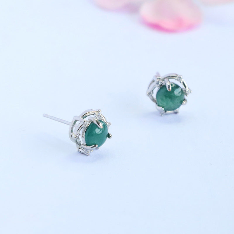 Guan Yu Natural Grade a Jade Earrings Blue Water Jade Jewelry E-Commerce Live Broadcast Hot Sale Wholesale Dropshipping S5070501