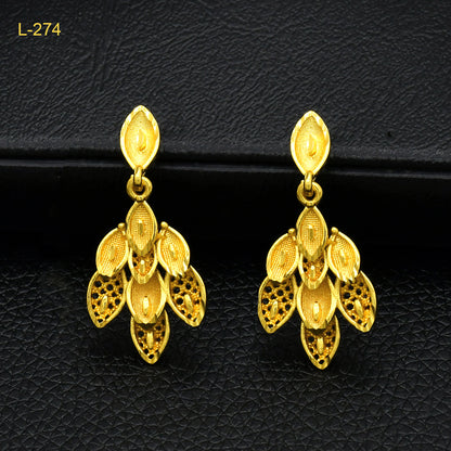 Imitation gold flower necklace earrings suit Dubai India Nigeria brass gold plated women wedding jewelry lot