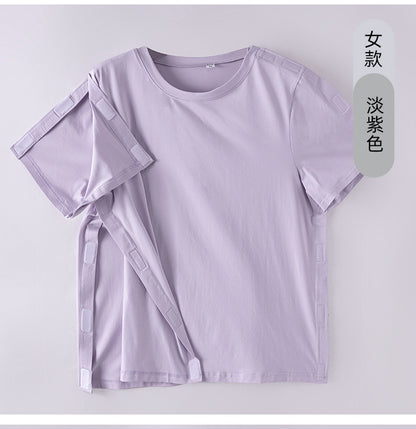 Summer patient care clothing easy to put on and take off hospital gown short sleeve cotton middle-aged and elderly medical clothing fracture clothing wholesale