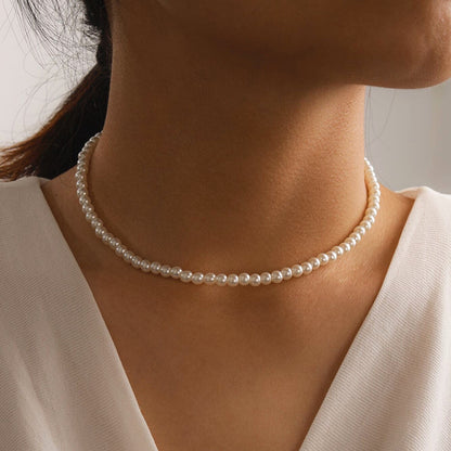 Sweet personality simple natural Joker imitation pearl necklace pearl necklace ladies necklace jewelry wholesale supply
