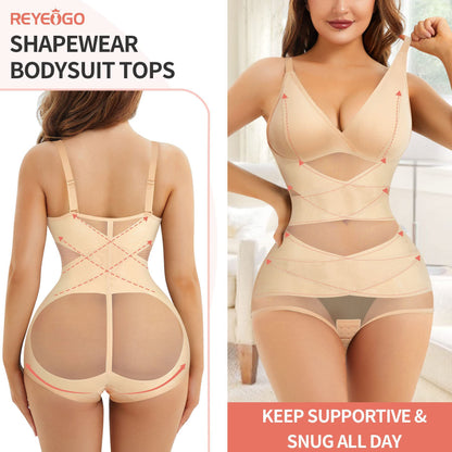 Hot Selling Body Shaping One-Body Shaping One-Body Shaping Sling V-Neck Cup Mesh Waist Plastic Breathable Sports Body Shaping One-Body Shaping One-Body Shaping