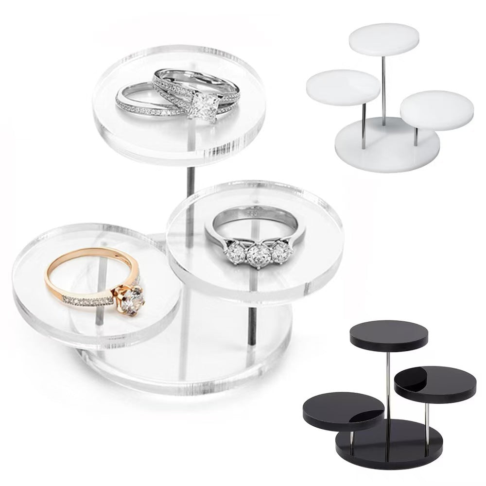 Hot sale acrylic ring jewelry display stand multi-layer round jewelry display stand plexiglass simple jewelry