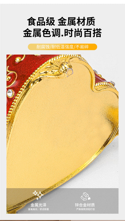 European Style Retro Light Luxury Princess Jewelry Box Metal Jewelry Box Exquisite Enamel Color Necklace Jewelry High-end Storage Box