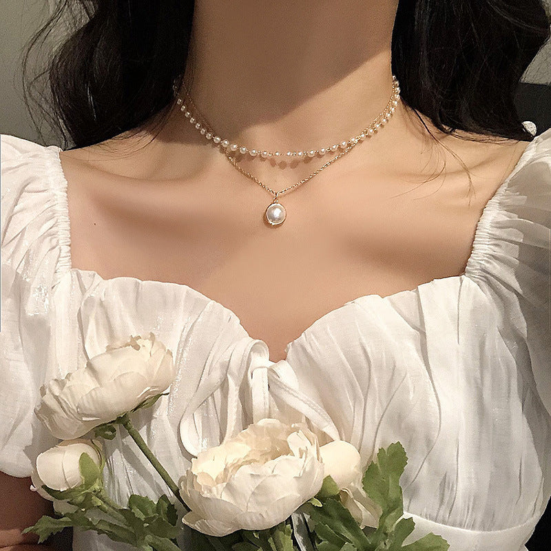 Sweet personality simple natural Joker imitation pearl necklace pearl necklace ladies necklace jewelry wholesale supply