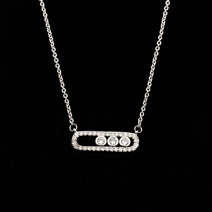 Factory direct Korean creative simple charming zircon two-color necklace jewelry Joker three-color optional