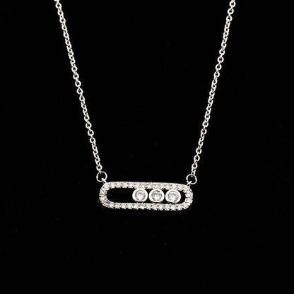 Factory direct Korean creative simple charming zircon two-color necklace jewelry Joker three-color optional
