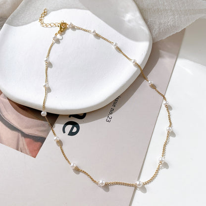 Sweet personality simple natural Joker imitation pearl necklace pearl necklace ladies necklace jewelry wholesale supply