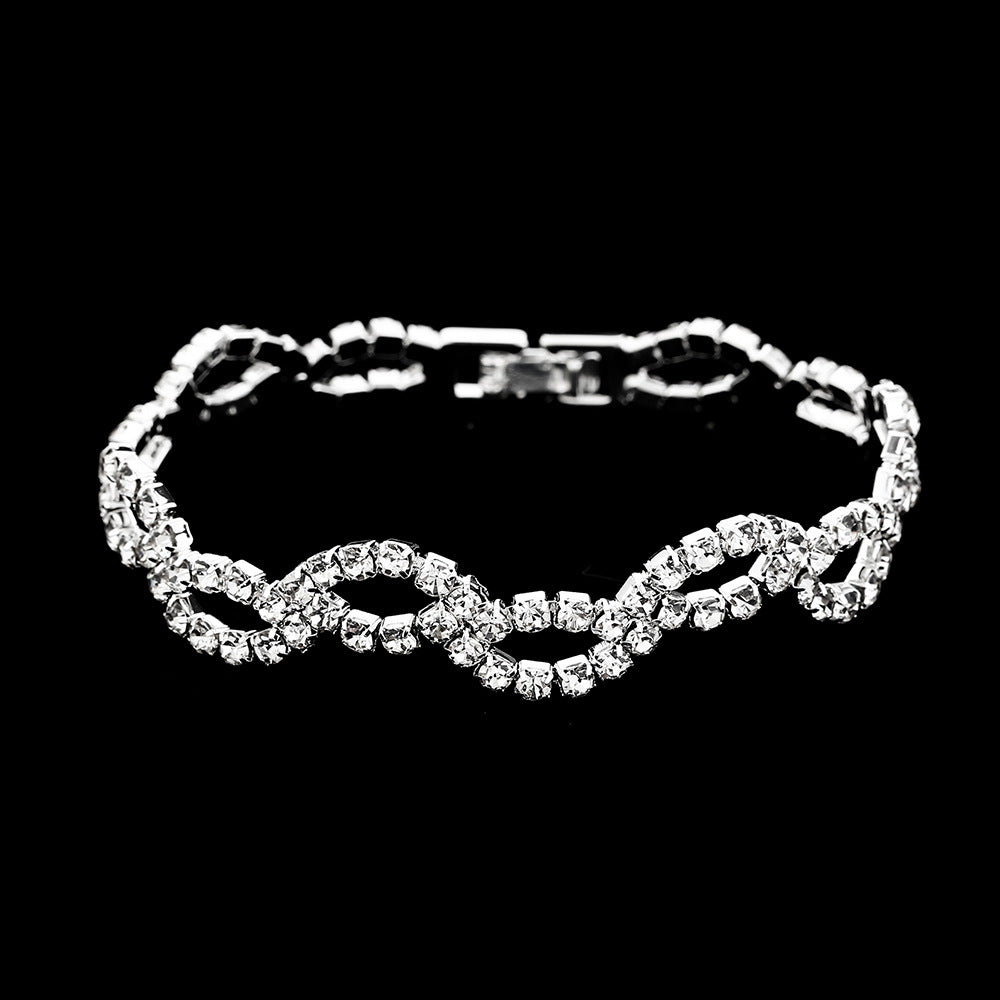 Amazon Cross-Border Jewelry Wedding Photography Women's Necklace Accessories Silver Earrings Necklace Bridal Jewelry Set