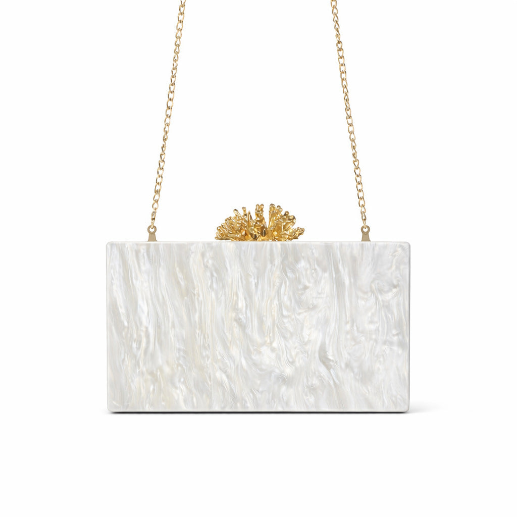 Acrylic Luxury Box Clutch Bag Wedding Chain Handbag For Women Chic Party Shoulder Crossbody Bags Ladies Evening Bags Dress Purses