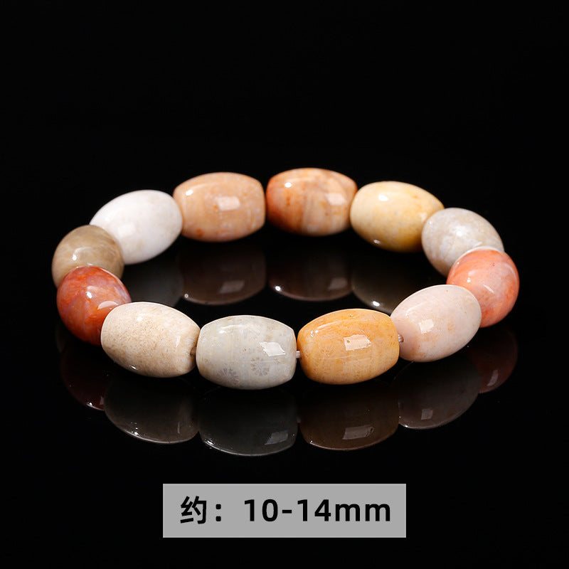 Jingdong Jewelry Natural Coral Jade Six-point Star Bracelet Personality Fashion Men's and Women's Single Circle Bracelet Wholesale