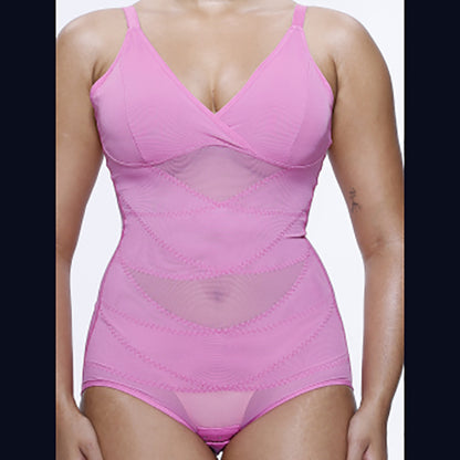 Hot Selling Body Shaping One-Body Shaping One-Body Shaping Sling V-Neck Cup Mesh Waist Plastic Breathable Sports Body Shaping One-Body Shaping One-Body Shaping
