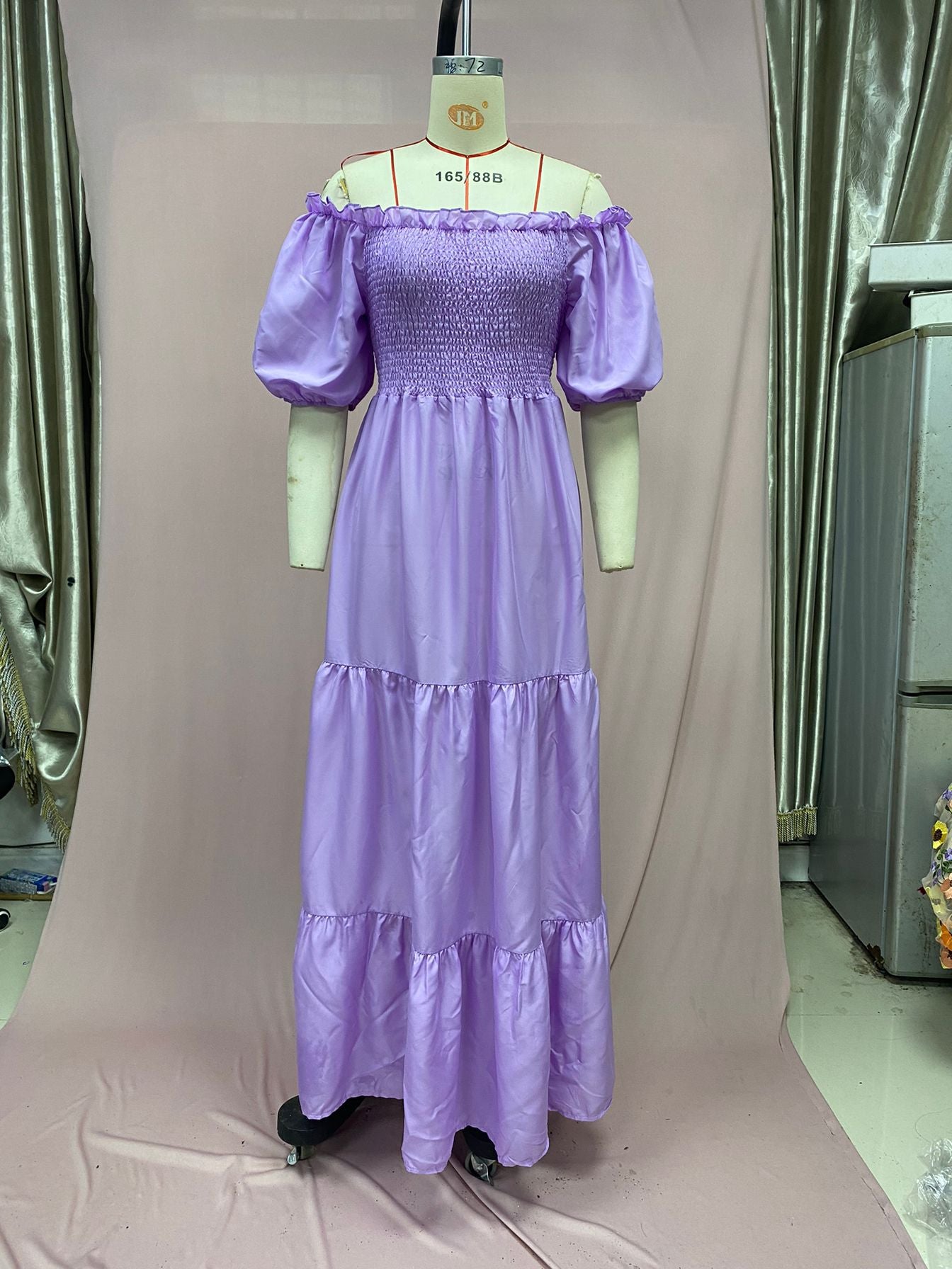 2025 Cross-Border New Spring and Summer European and American Clothing Dress One-Shoulder Floral Off-Shoulder Long Color Fairy Skirt