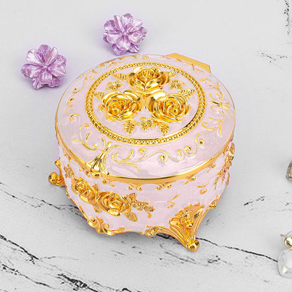 Cross-border E-commerce European-style Retro Metal Jewelry Box Exquisite Enamel Color Necklace Jewelry Storage Box Princess Jewelry Box