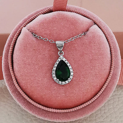 Foreign trade e-commerce Dubai jewelry water drop pear-shaped earrings necklace colorful zircon ear two-piece e5620 x711