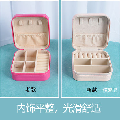 Cross-border jewelry box travel portable earring necklace ring box jewelry storage box in stock wholesale