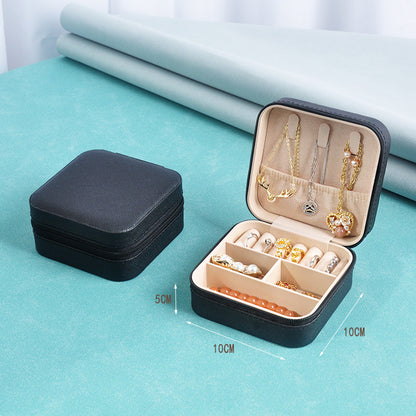 Cross-border jewelry box travel portable earring necklace ring box jewelry storage box in stock wholesale