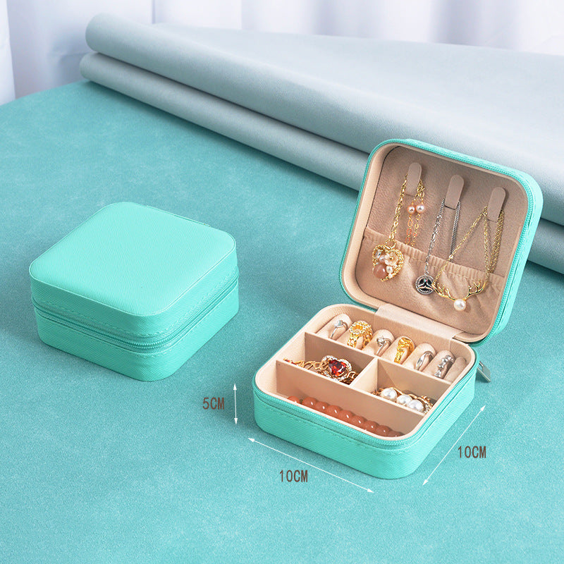 Cross-border jewelry box travel portable earring necklace ring box jewelry storage box in stock wholesale