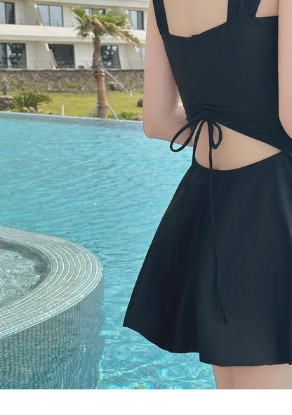 2025 New Swimsuit for Women, Conservative Belly-Covering, Slimming Look and Gathering Girl's High-End Hot Spring Anti-Exposure Swimsuit