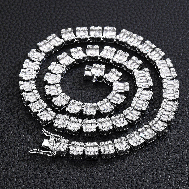 Popular Jewelry Rock Sugar Chain Children's European and American New Zircon Cuban Chain Hip Hop Jewelry Internet Celebrity Same Style Clothing Accessories