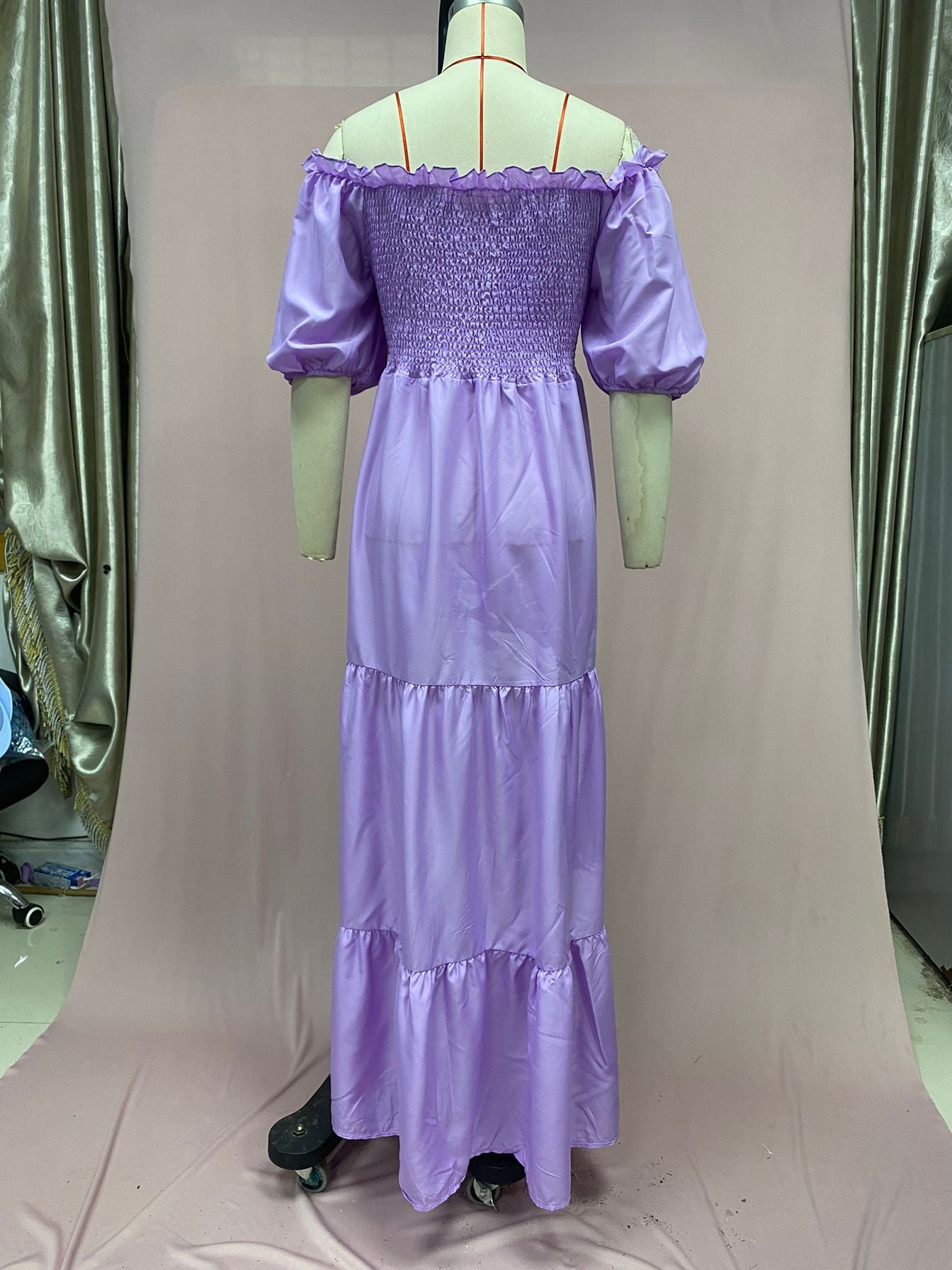 2025 Cross-Border New Spring and Summer European and American Clothing Dress One-Shoulder Floral Off-Shoulder Long Color Fairy Skirt