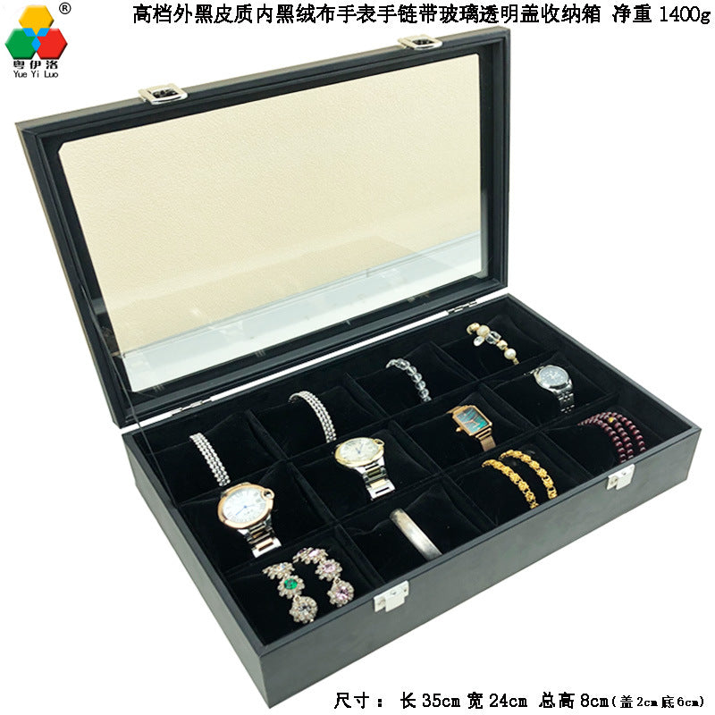 in stock wholesale black plush necklace bracelet ring pendant earrings 12 24 grid jewelry storage display plate