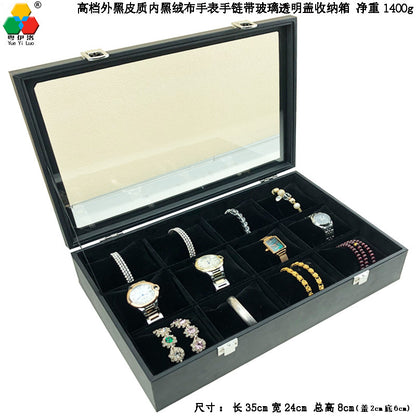 in stock wholesale black plush necklace bracelet ring pendant earrings 12 24 grid jewelry storage display plate