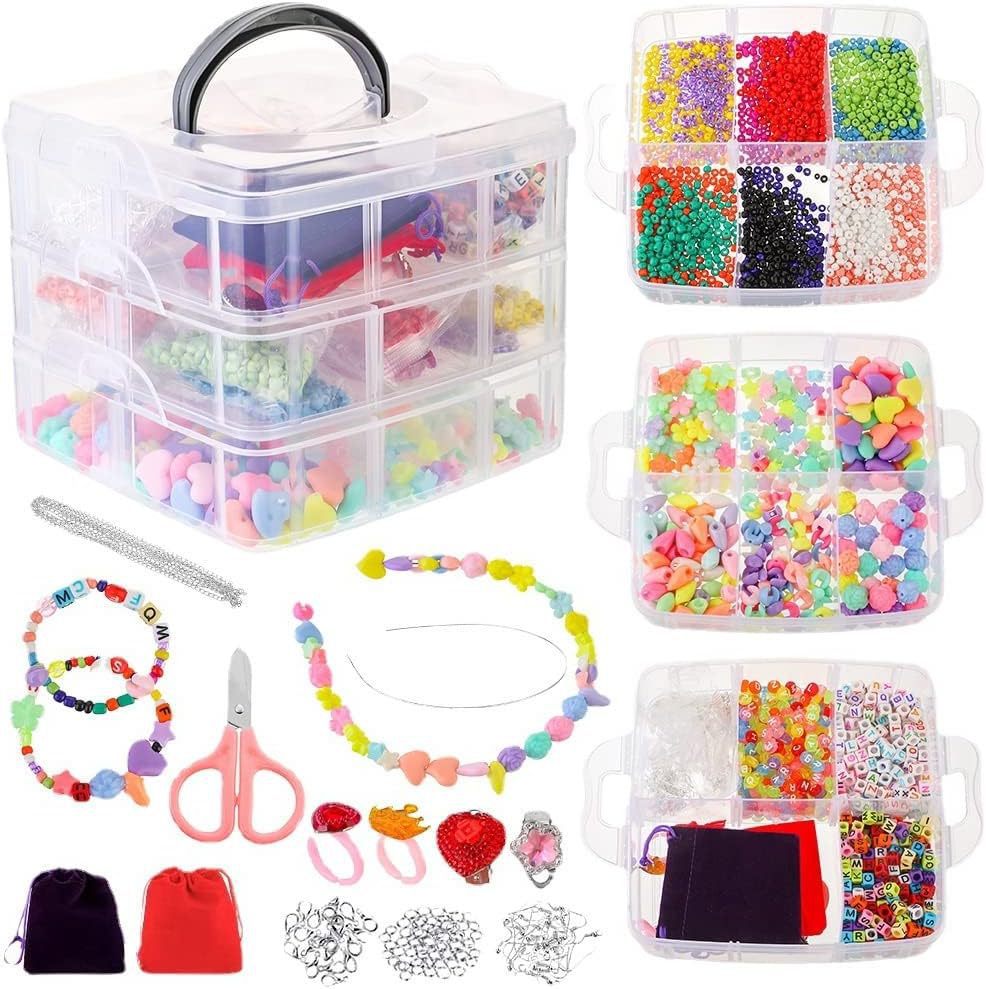 Jewelry Making Kit with Jewelry Beads, Jewelry Pliers, Necklace Bracelet Beaded Wire DIY Jewelry Accessories Set