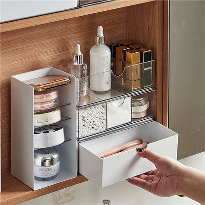 Mirror Cabinet Storage Box Desktop Cosmetics Lipstick Storage Rack Bathroom Bathroom Desktop Dressing Table Organization Box
