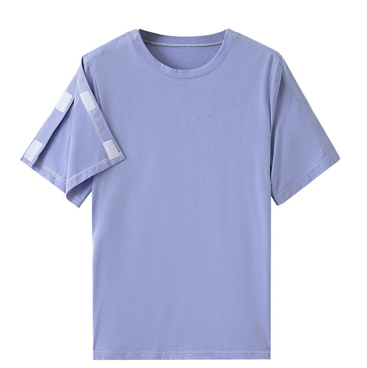 Summer patient care clothing easy to put on and take off hospital gown short sleeve cotton middle-aged and elderly medical clothing fracture clothing wholesale