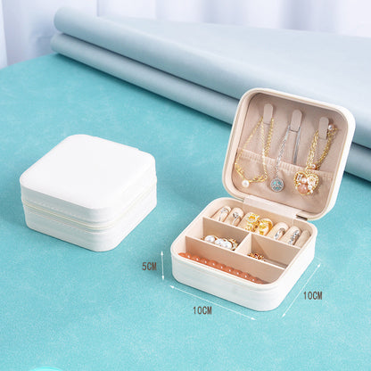 Cross-border jewelry box travel portable earring necklace ring box jewelry storage box in stock wholesale