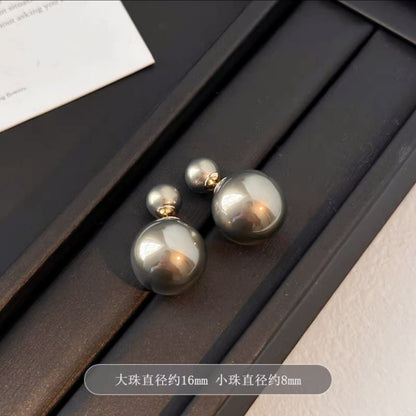 Shijia size pearl earrings women's 2024 new style multi-wearing light luxury temperament earrings s925 silver needle ear jewelry
